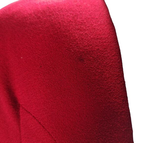 Vintage Bicci Florine Wachter Red Wool Power Suit 10 Jacket Skirt 80s Velvet - Picture 9 of 16